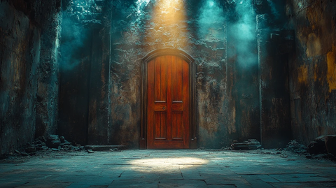 剧院舞台上的木门