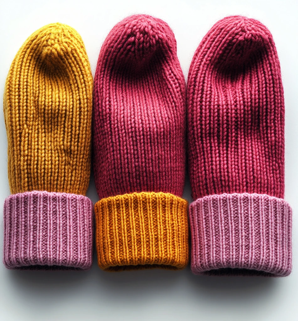 粉色红色黄色豆豆帽