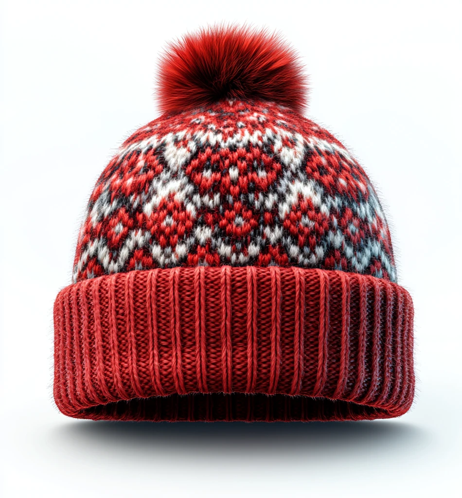 红色针织冬季帽