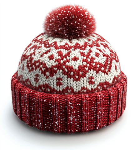 红色针织冬季帽