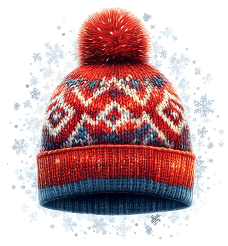 红色针织冬季帽