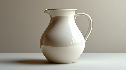 白色陶瓷牛奶壶