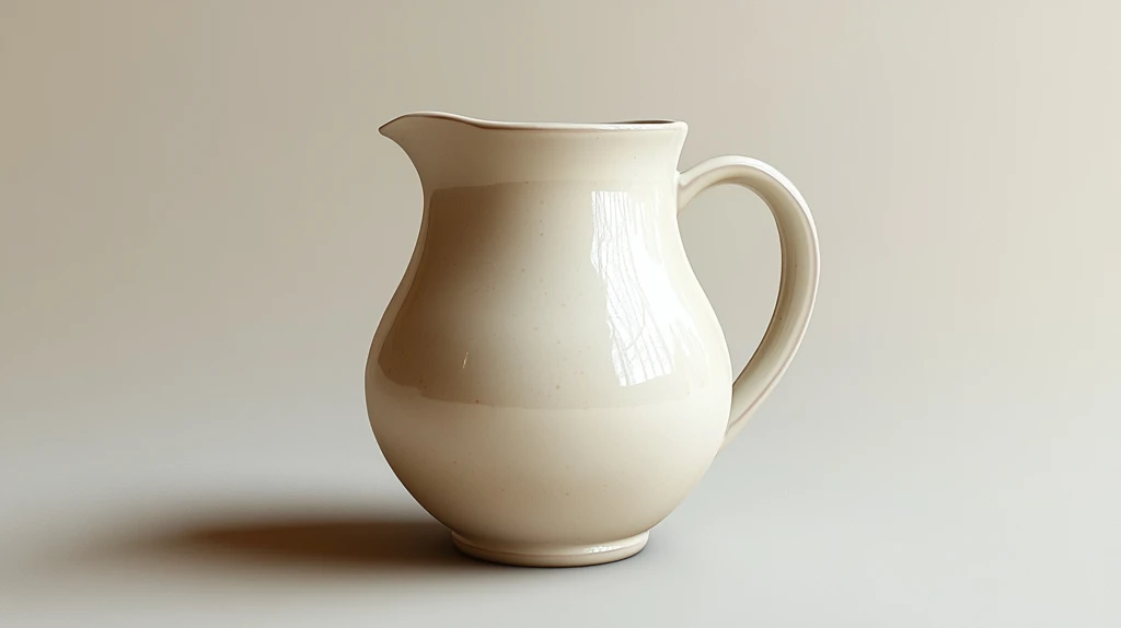 白色陶瓷牛奶壶