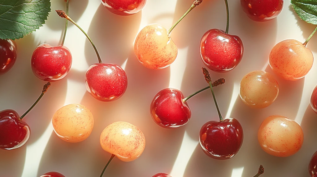 地上散落的樱桃