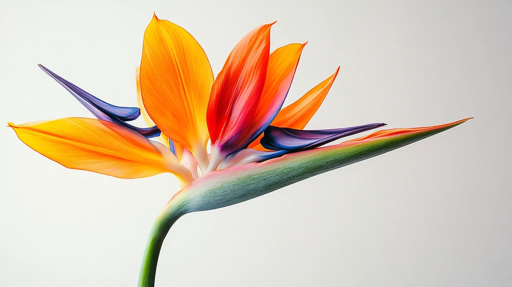 天堂花长茎彩色花瓣