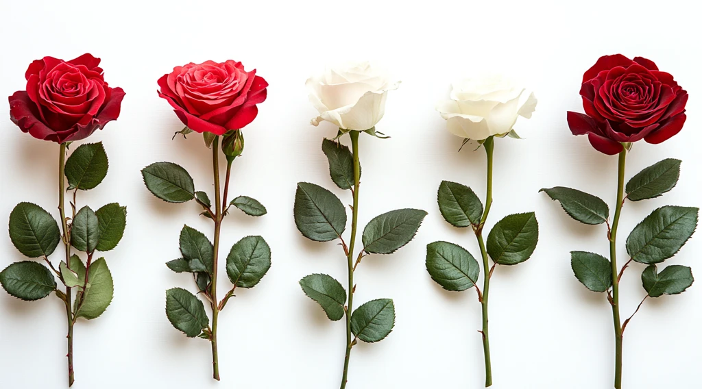 红白玫瑰透明背景花束