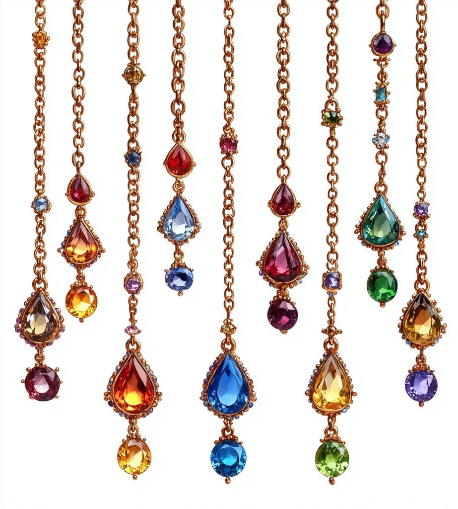 金链宝石吊坠项链