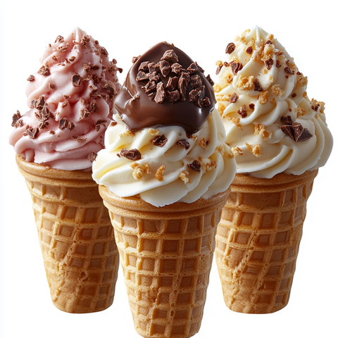 冰淇淋甜筒与巧克力棒
