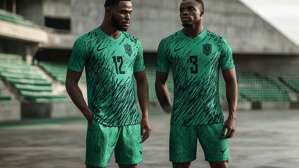 绿色黑色条纹足球服