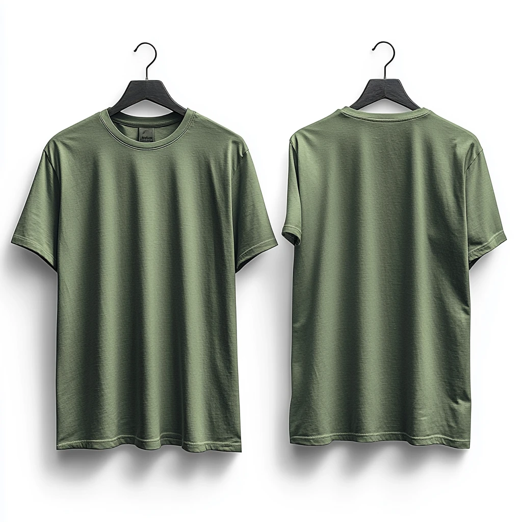 绿色T恤挂衣架展示