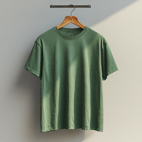 绿色T恤挂衣架展示