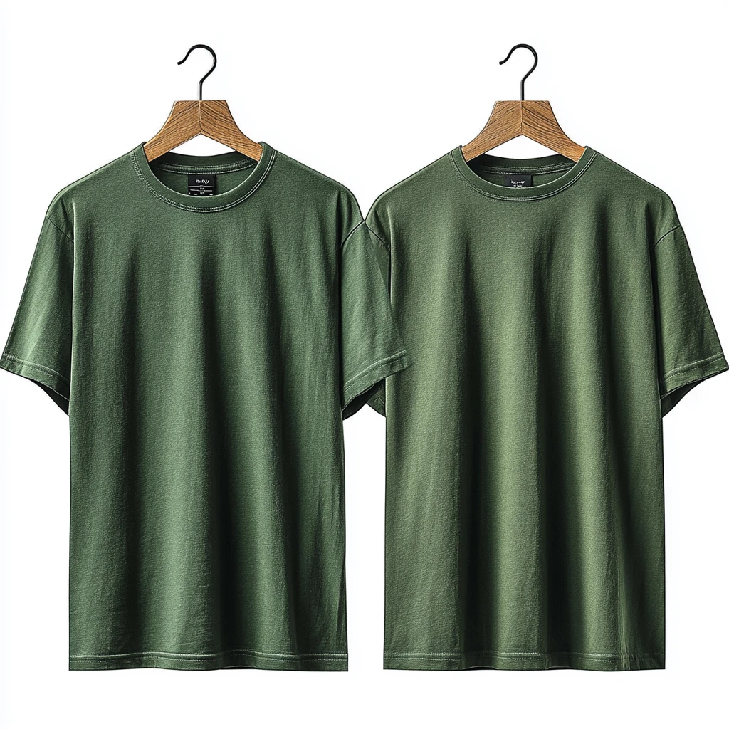 绿色T恤挂衣架展示