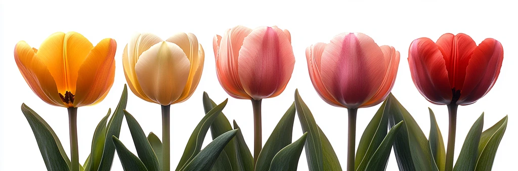 三色郁金香花束