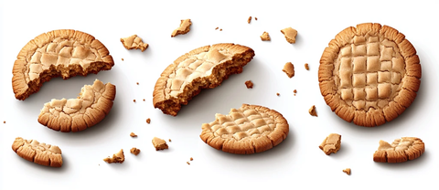 破碎与完整的姜饼对比