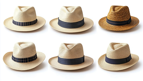 六顶奶油色软呢帽