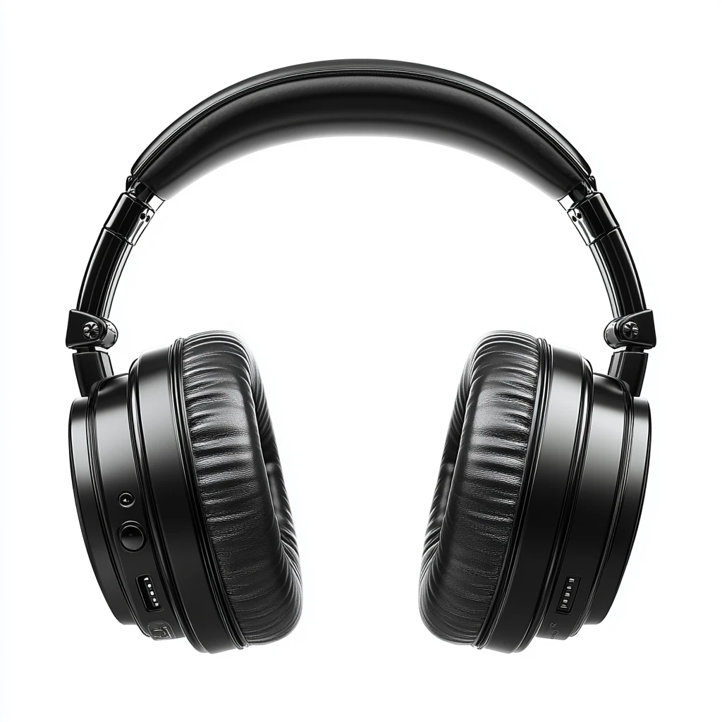 黑色耳机透明背景