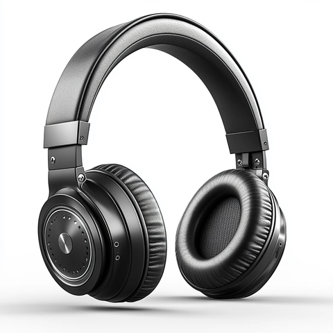 黑色耳机透明背景