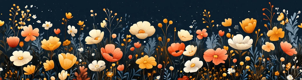 春季花卉边框插画