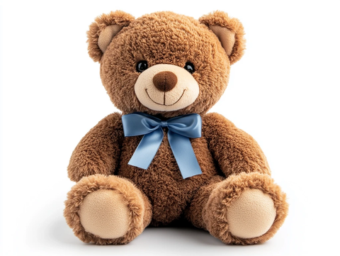 蓝色蝴蝶结泰迪熊玩具