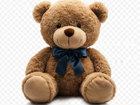 蓝色蝴蝶结泰迪熊玩具