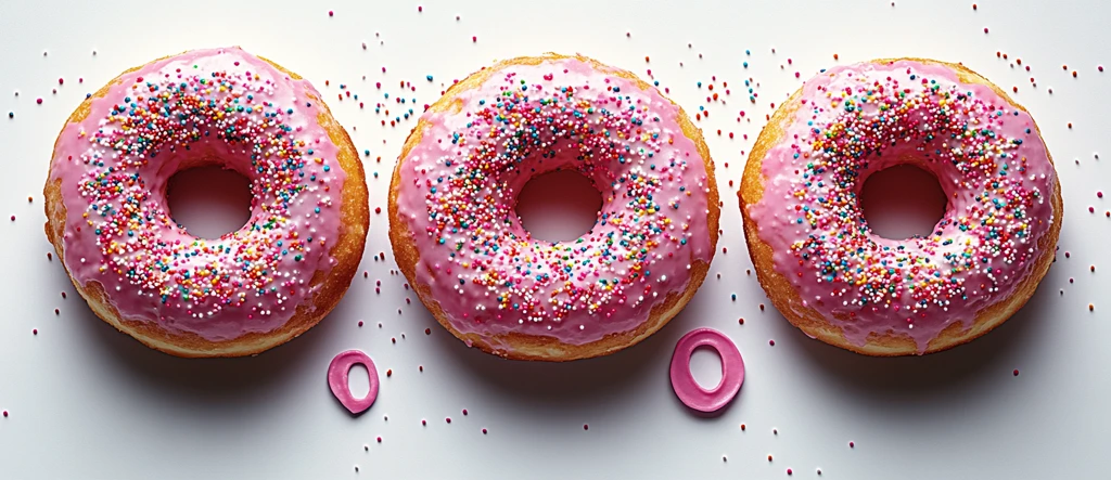 粉色甜甜圈切片