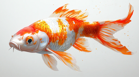 红白锦鲤空中游