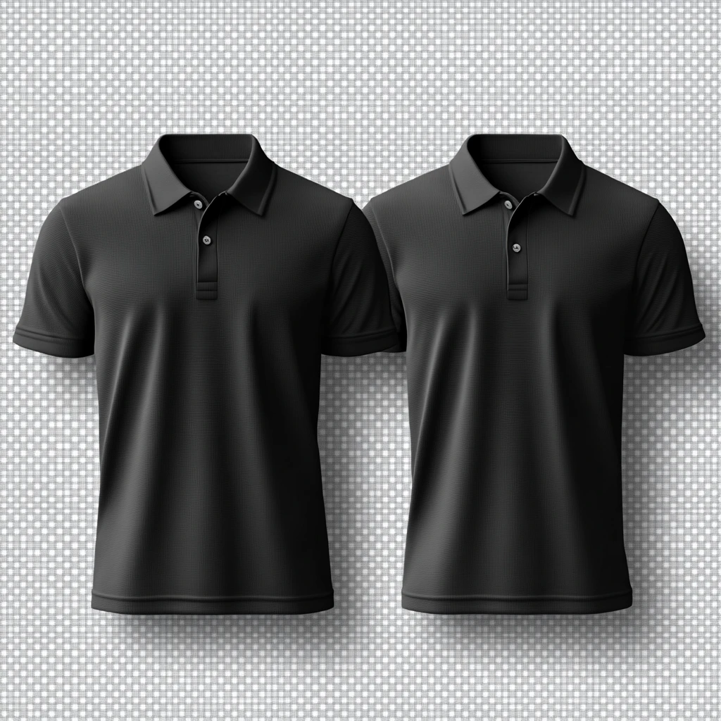 黑色Polo衫多姿势展示