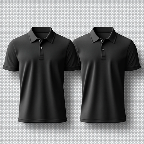 黑色Polo衫多姿势展示