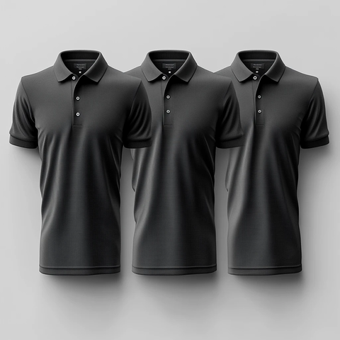 黑色Polo衫多姿势展示