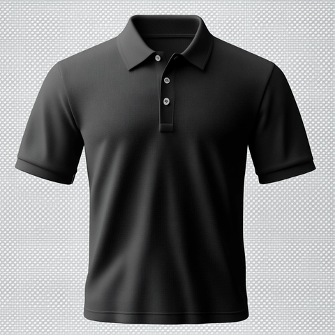 黑色Polo衫多姿势展示