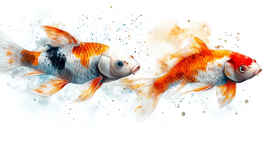 红白锦鲤水中游