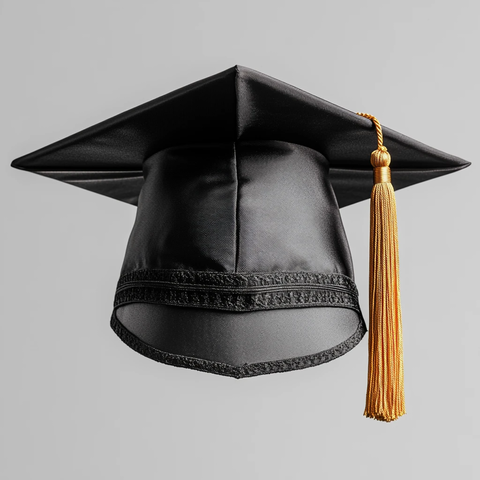 黑色毕业帽金色流苏