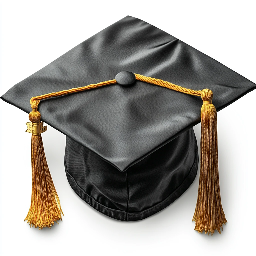 黑色毕业帽金色流苏