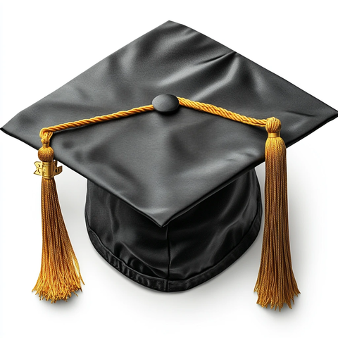 黑色毕业帽金色流苏