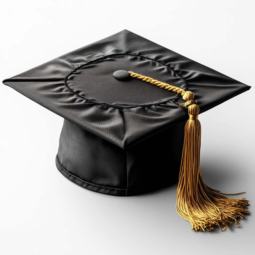 黑色毕业帽金色流苏