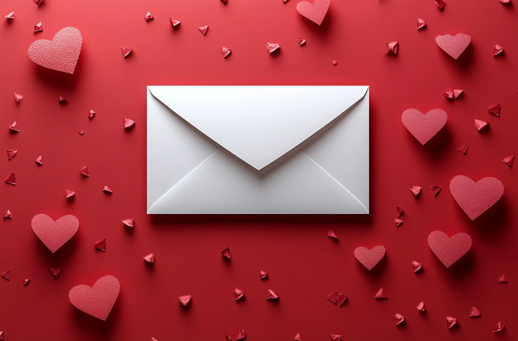 红色信封与白色卡片