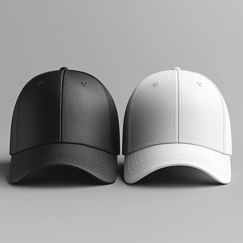 黑色和白色棒球帽模板