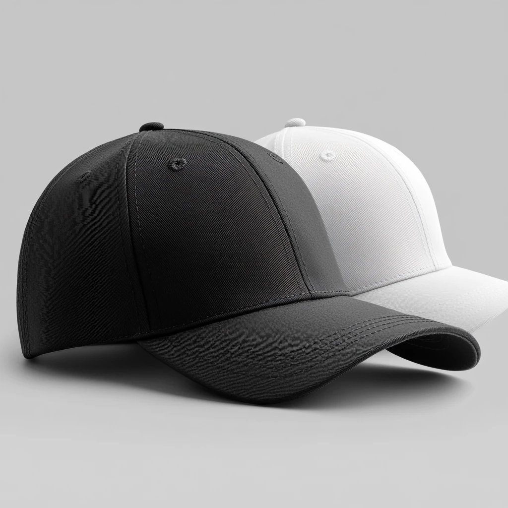 黑色和白色棒球帽模板