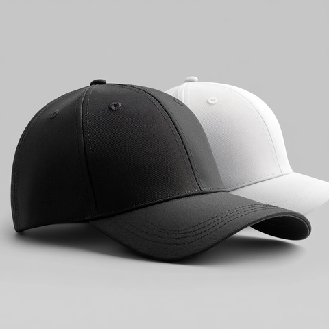 黑色和白色棒球帽模板