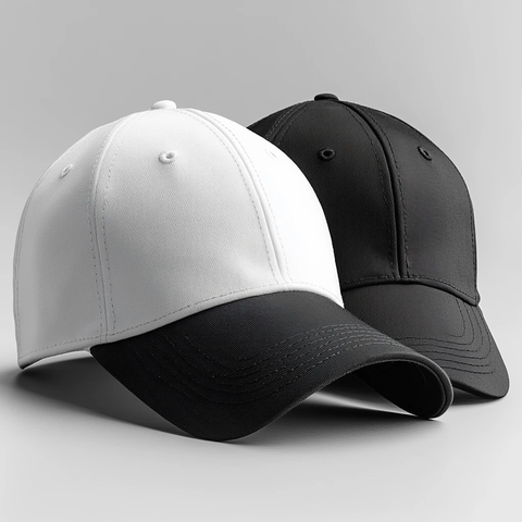 黑色和白色棒球帽模板
