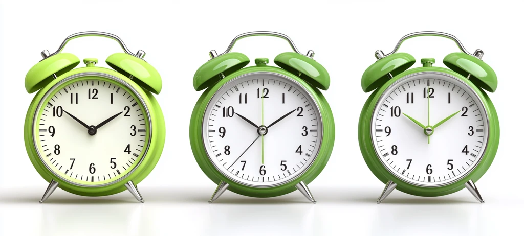 绿色闹钟透明背景