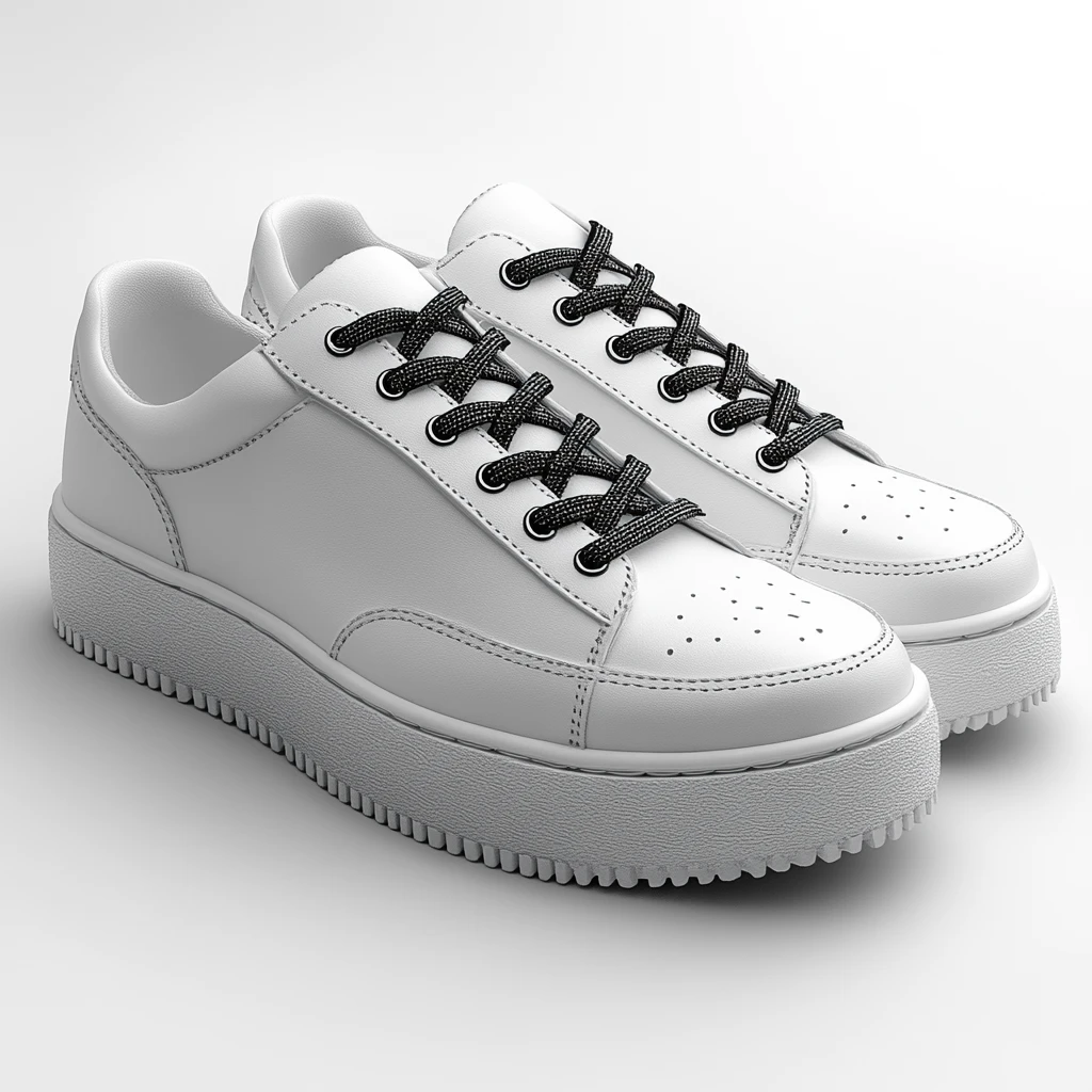 白色休闲平台运动鞋