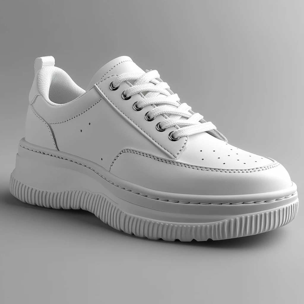 白色休闲平台运动鞋