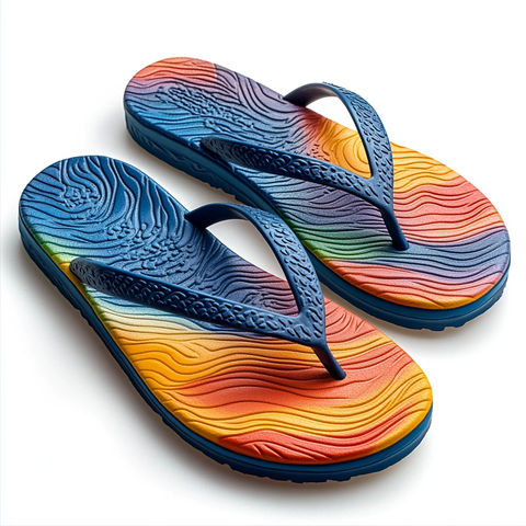彩色波浪人字拖