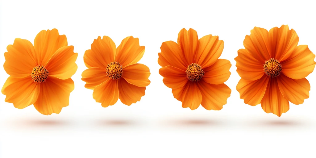 橙色花头透明背景