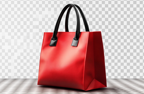 红色购物袋图标