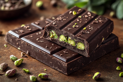 巧克力棒与开心果馅