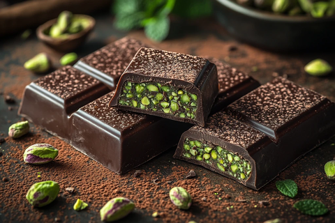 巧克力棒与开心果馅