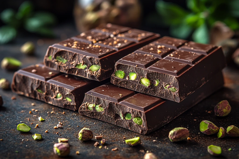 巧克力棒与开心果馅