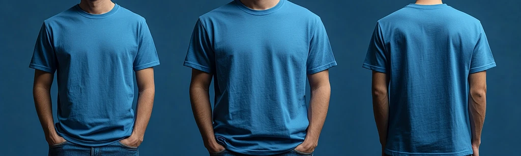蓝色T恤模板设计